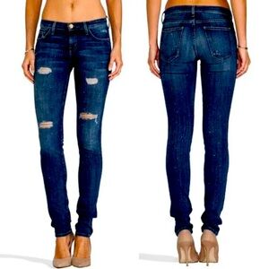 Current Elliot - Loved Destroy Paint Splatter Blue Denim Like New!